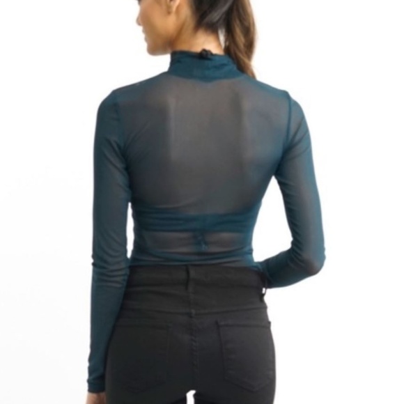 Emerald Green Long Sleeve Bodysuit - Picture 2 of 3